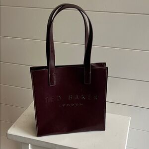 NWT Ted Baker Deep Burgundy Patent Tote